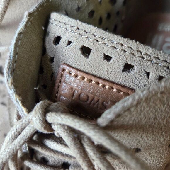 NEW W/O BOX TOMS TAUPE EXPADRILLE WEDGE LEATHER UPPER BOOTIES SIZE 9 WMNS - Picture 10 of 16